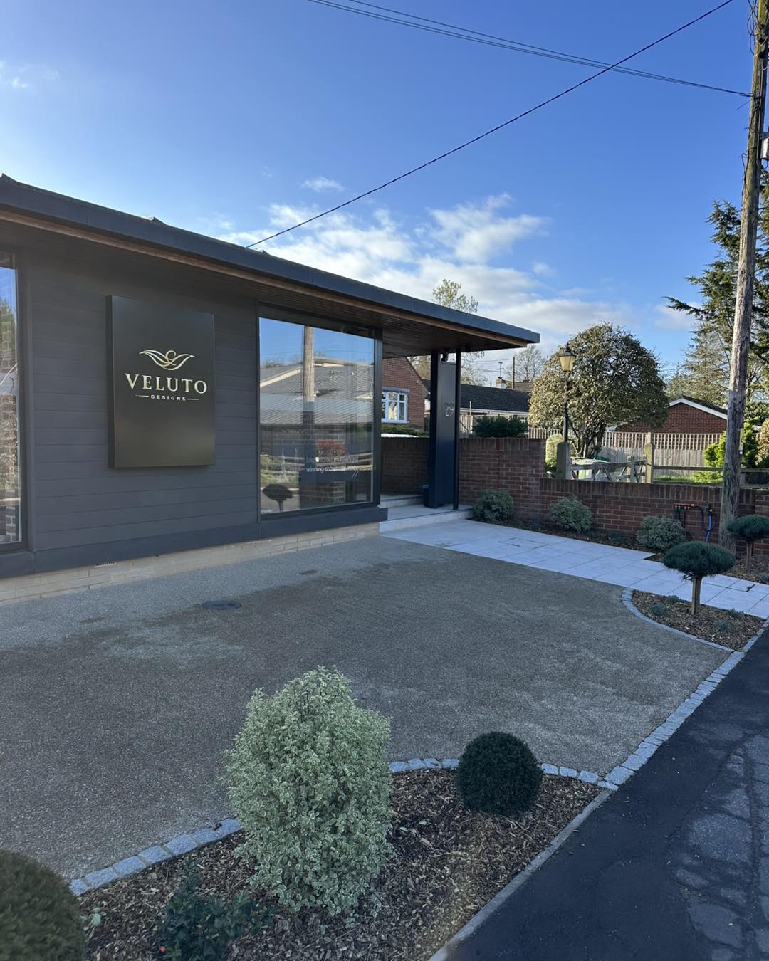 The Veluto Designs showroom exterior in Kings Worthy, Winchester